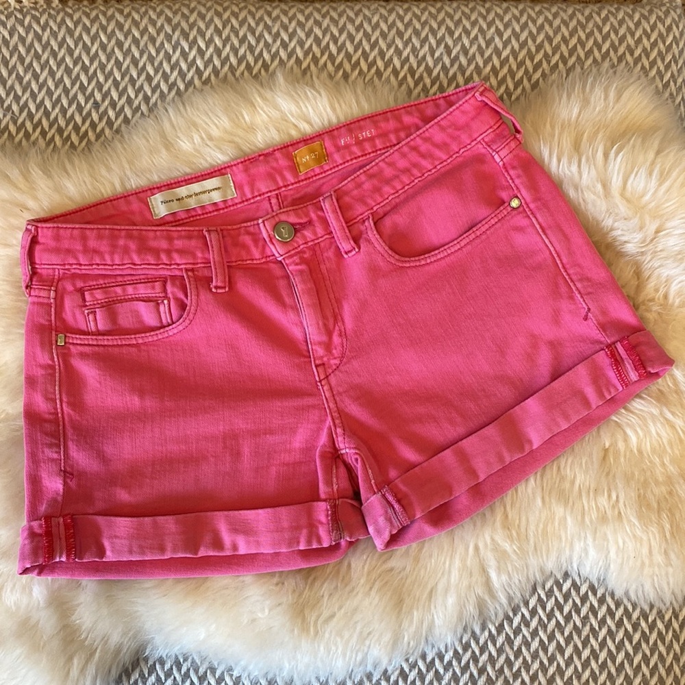 Pilcro and the Letterpress Stet Fit Cuffed Pink Shorts Size 27